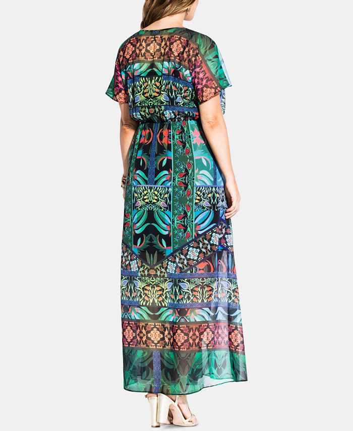 City Chic Trendy Plus Size Tangier Printed Maxi Dress - Macy's