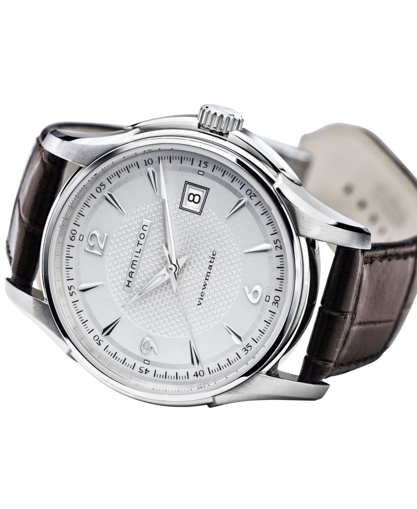 Мужские часы Hamilton Swiss Automatic Jazzmaster Viewmatic Brown Leather Strap Watch 40mm H32515555 — фото 2