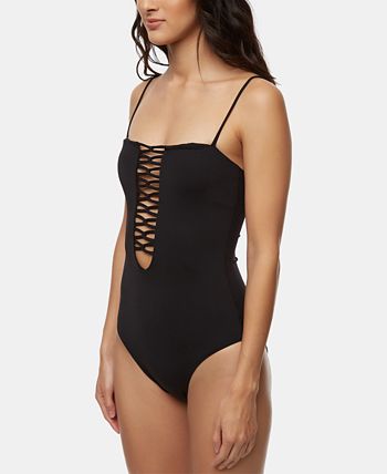 O'Neill Women's Salt Water Solids Hi-Neck One Piece Swimsuit - Cheeky Coverage