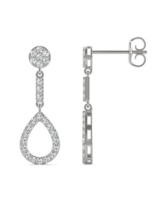 Charles & Colvard - Moissanite Drop Earrings (1/2 ct. t.w Diamond Equivalent) in 14k white gold