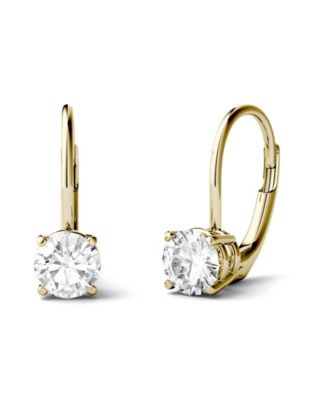 Moissanite Leverback Earrings (1 ct. t.w. Diamond Equivalent) in 14k white or yellow gold