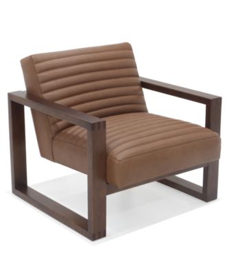 Hotel Collection - Canillo 33" Leather and Wood Accent Chair