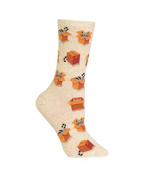 Hot Sox Women S Cats In Boxes Fashion Crew Socks Reviews