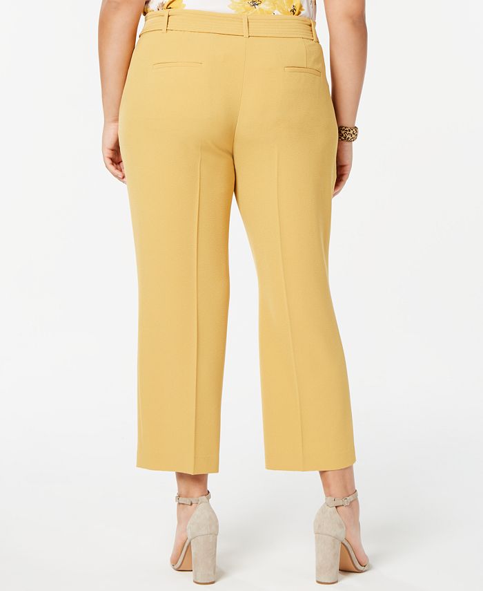 Bar III Trendy Plus Size Textured Crepe Pants, Created for Macy's Macy's