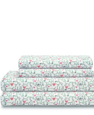 Whimsical Printed Microfiber 4-Pc. Sheet Set, King
