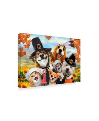 Howard Robinson 'Autumn Dogs' Canvas Art - 32" x 22" x 2"
