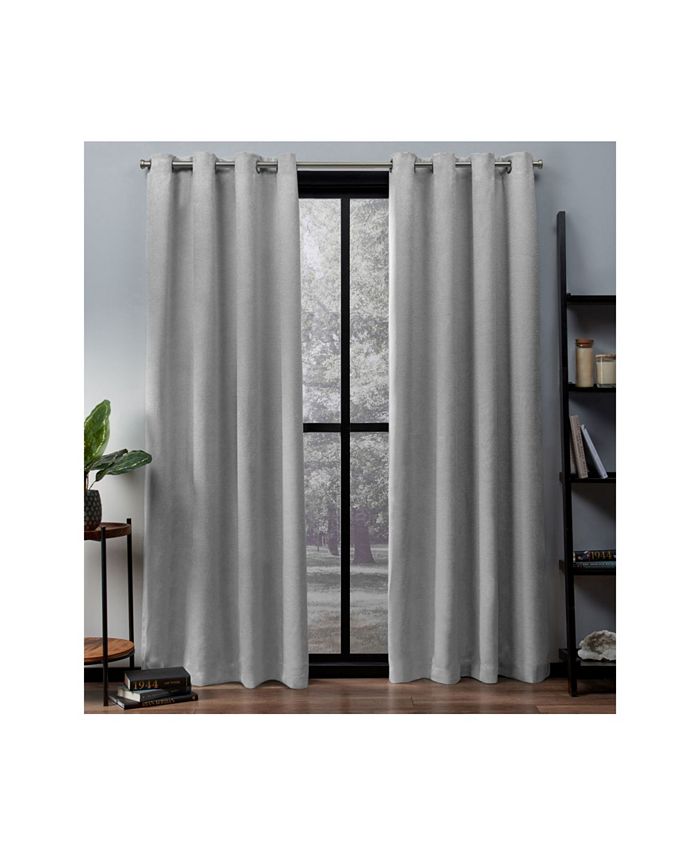Exclusive Home Oxford Textured Sateen Woven Blackout Grommet Top Curtain Panel Pair 52 X 84 Reviews Window Treatments Blinds Macy S