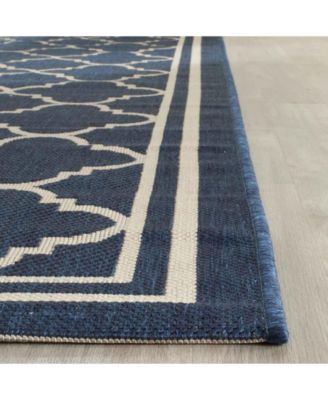 Courtyard CY6918 Navy and Beige 5'3" x 7'7" Sisal Weave Outdoor Area Rug