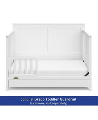 Hadley 5-in-1 Convertible Crib with Drawer (White) –Crib with Drawer Combo
