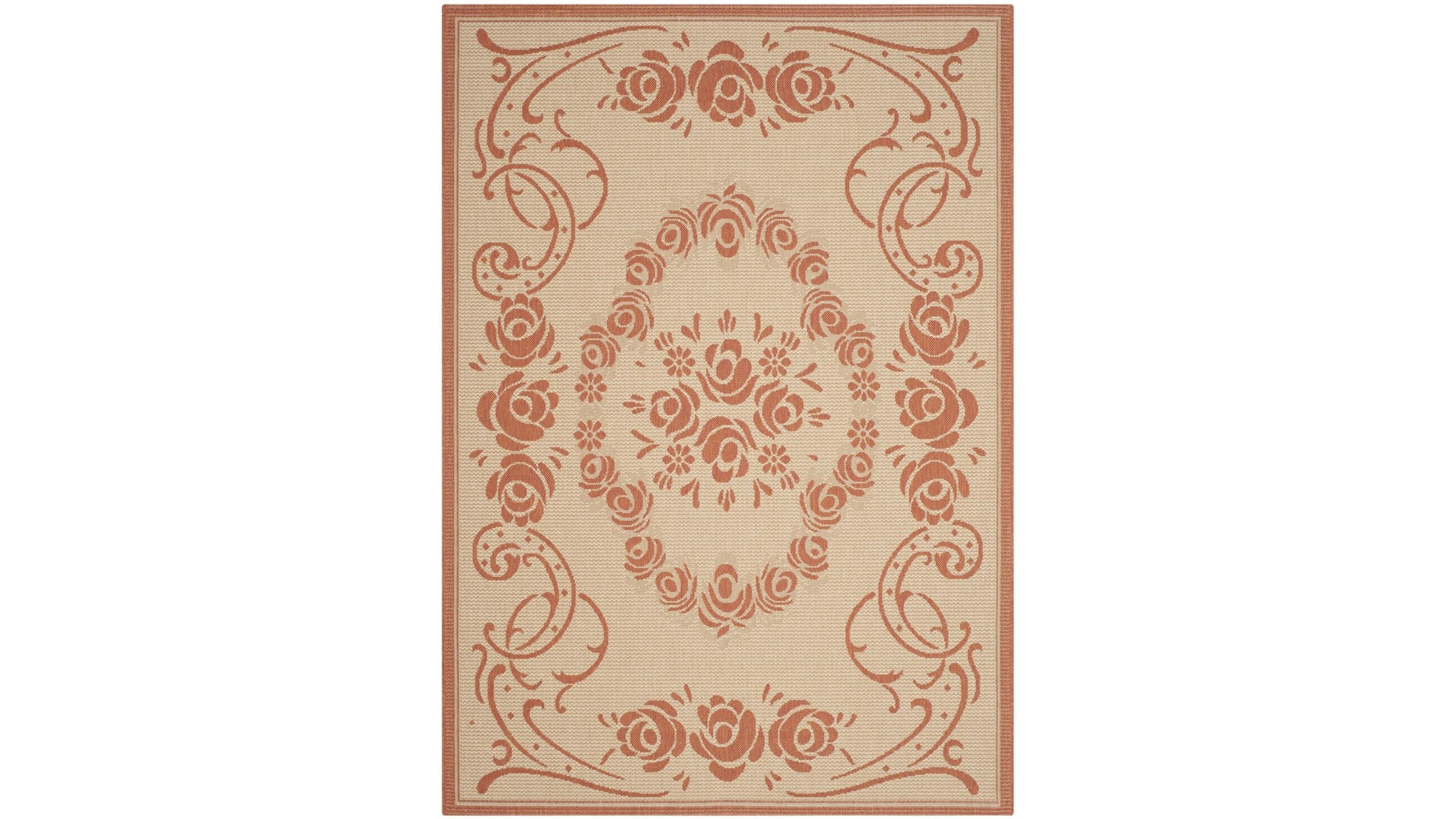 Safavieh Courtyard CY1893 Natural and Terra 5'3" x 7'7" Outdoor Area Rug