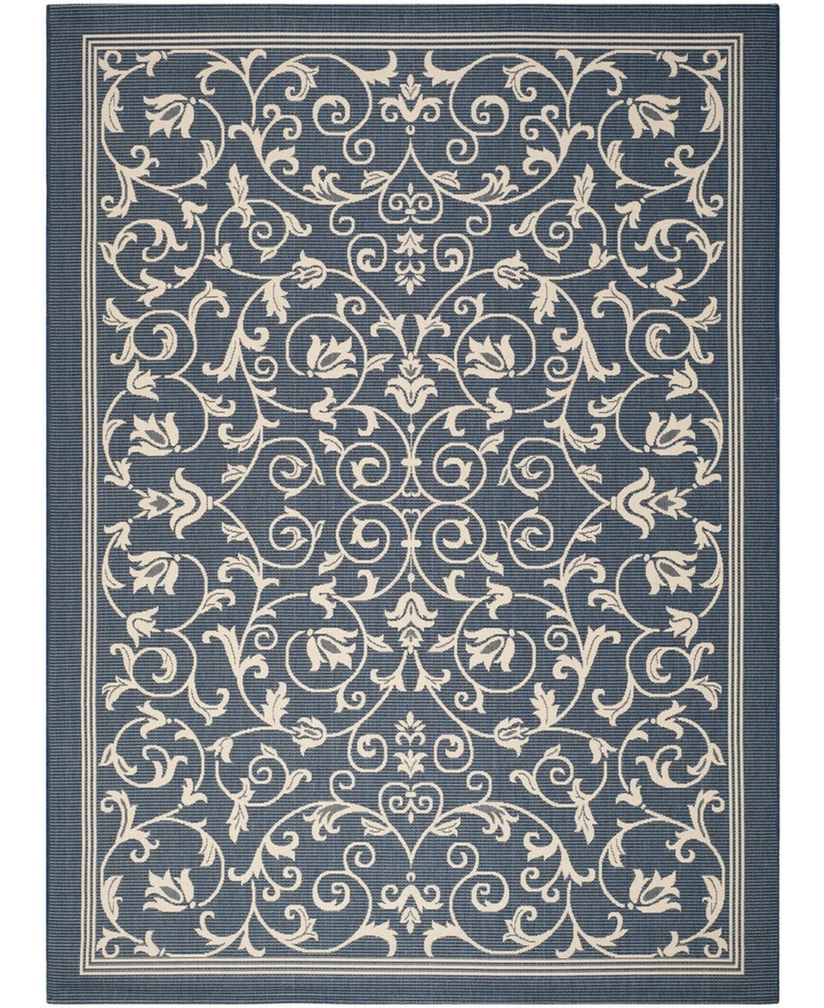 Safavieh Courtyard Navy and Beige 8' x 11' Sisal Weave Outdoor Area Rug - Navy / Bei