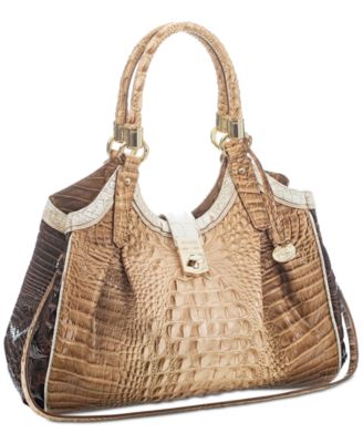 Brahmin Elisa Honeycomb Leroy Embossed Leather Satchel