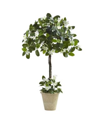 Nearly Natural - 3' Stephanotis Topiary w/ Planter