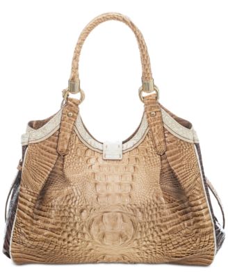 Brahmin Elisa Honeycomb Leroy Embossed Leather Satchel