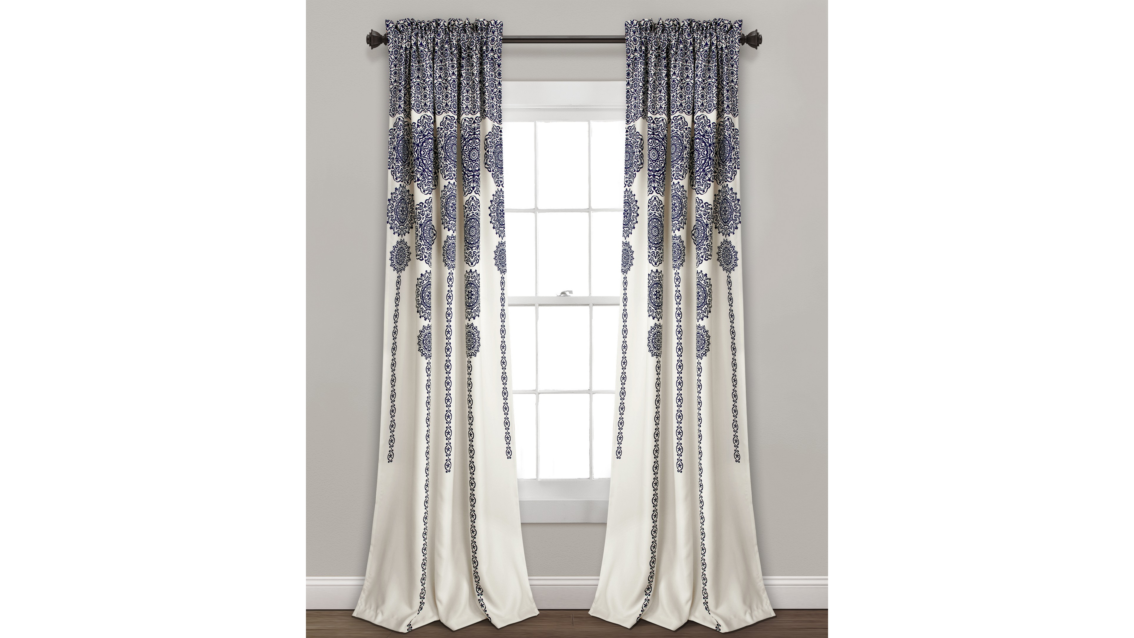 Medallion Stripe 52" x 84" Curtain Set
