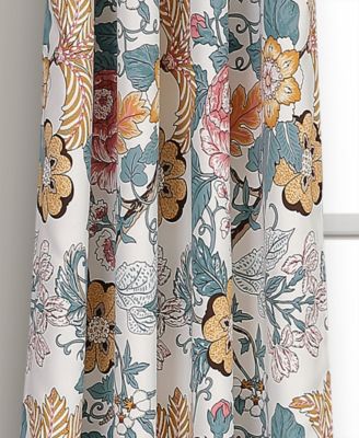 Lush Decor Sydney Light Filtering Window Curtain Panels, Pair, 52" W x 95" L, Blue & Yellow Drapes - Floral Curtains for Bedroom