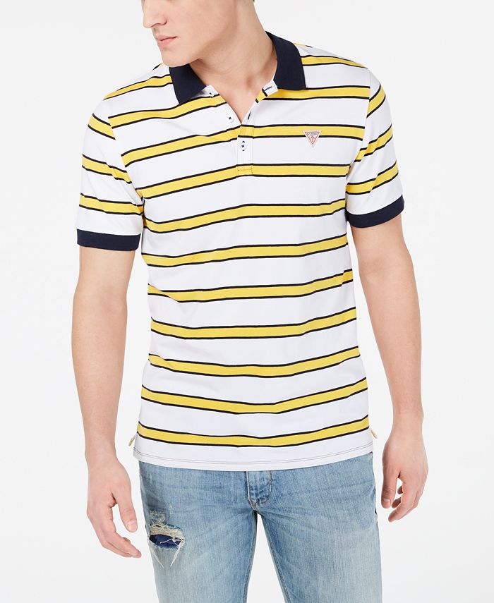 GUESS Men's Stripe Polo Shirt - Macy's