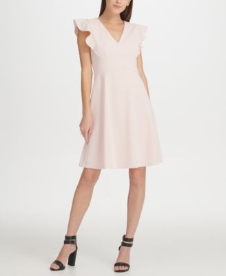 DKNY - Ruffle Sleeve Fit & Flare Dress