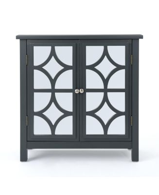 Noble House Melora Mirror Finished Double Door Cabinet - Macy's