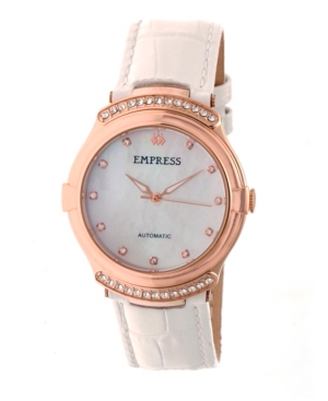 image of Empress Francesca Automatic White Leather Watch 35mm