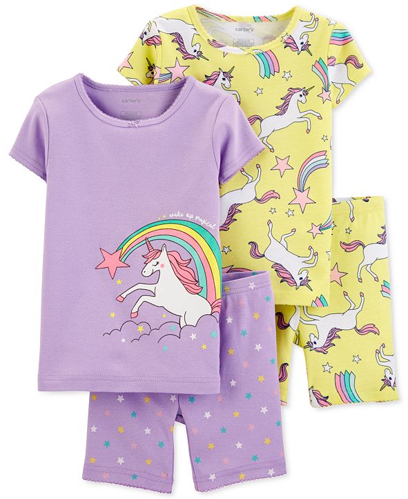 Carter's Baby Girls 4Pc. Unicorn Pajamas Set & Reviews Pajamas