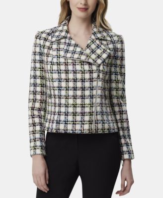 Tahari ASL - Plaid Moto Jacket