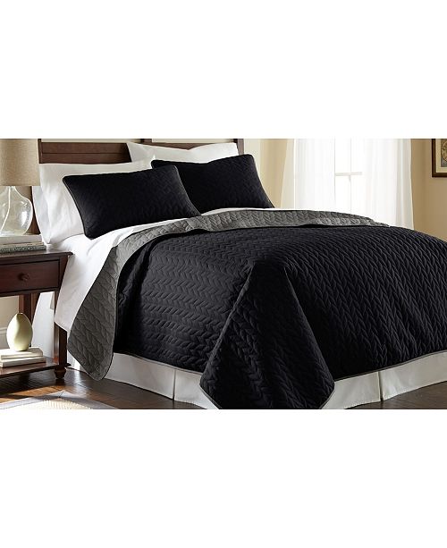 Modern Threads Sanctuary By Pct 3 Piece Solid Reversible Coverlet