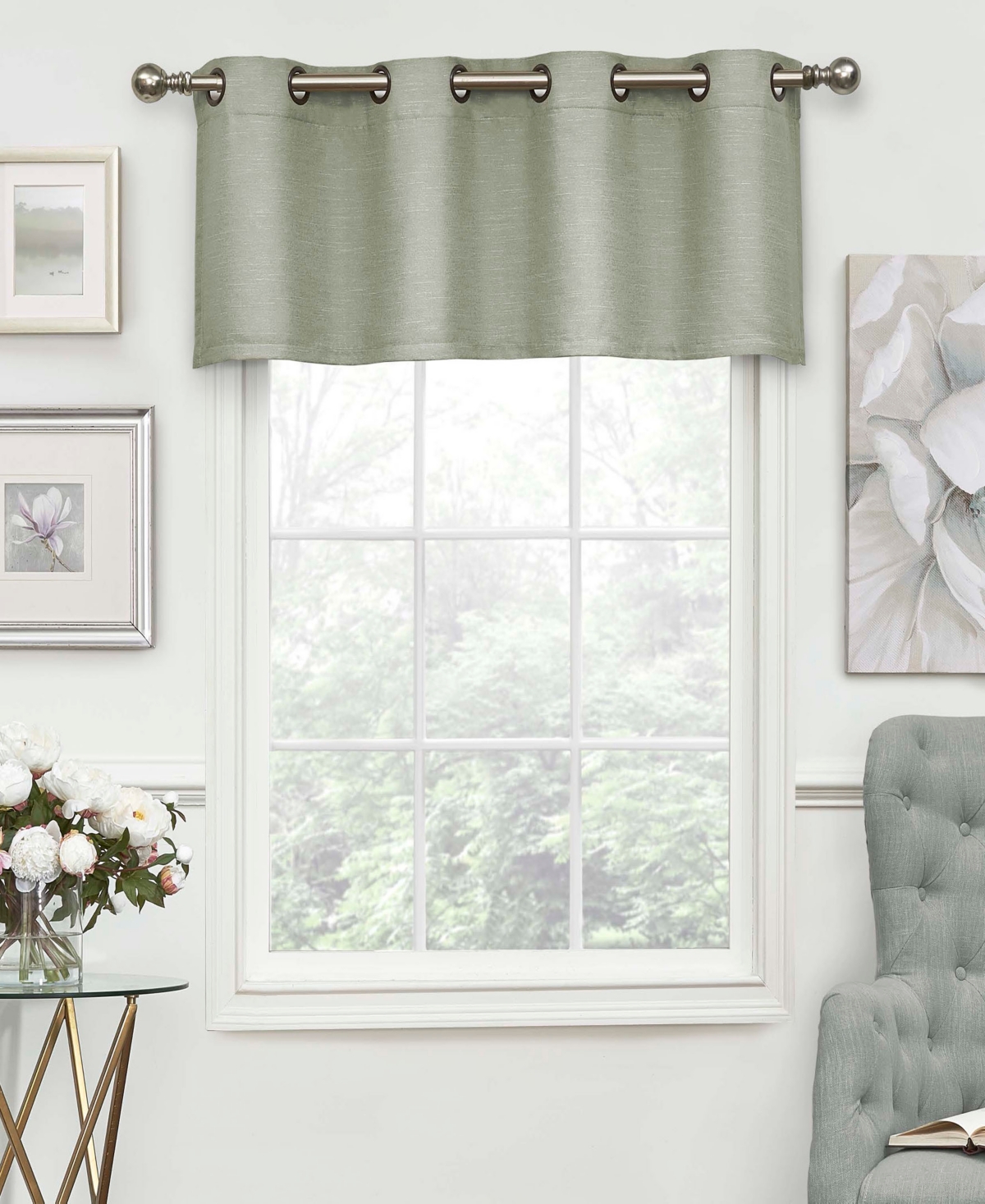 Luxor Thermalayer Grommet Valance, 52" x 18" - Sage