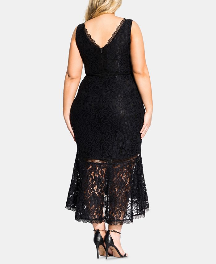 City Chic Trendy Plus Size Ravishing Lace Mermaid Dress - Macy's