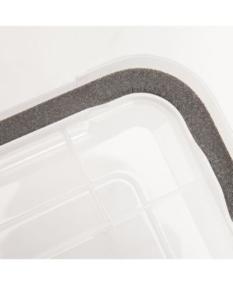 19qt WEATHERPRO Airtight Plastic Storage Bin with Lid and Seal and Secure Latching Buckles