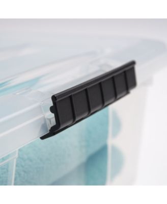 12.75 Qt. Plastic Stackable Storage Bin with Lid, Clear, Storage Organizer, 6 Pack