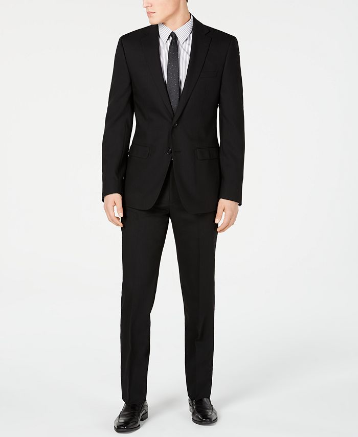 Calvin Klein Men's Slim-Fit Black Solid Suit & Reviews - Suits ...