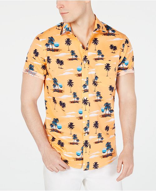 Club Room Men S Sunset Print Shirt Created For Macy S Reviews