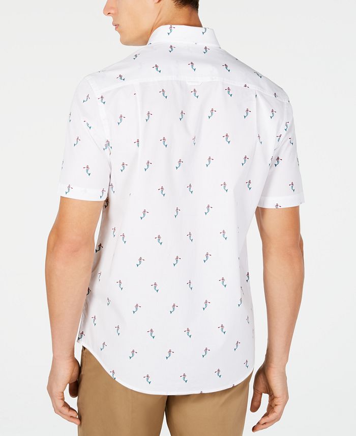 Club Room Men's Mermaid-Print Shirt, Created for Macy's - Macy's