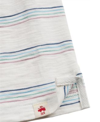 Brooks Brothers Men's Short Sleeve Rugby Shirt - Classic Striped Cotton Sport Shirt