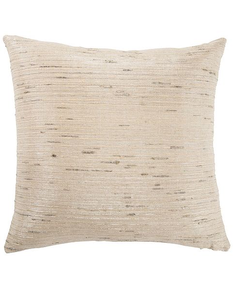 Jaipur Living Metallic Silver Cream Textured Down Throw Pillow 20
