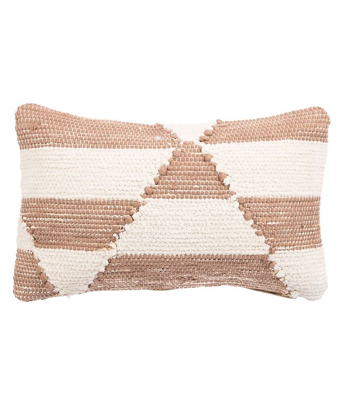 Jaipur Living Nikki Chu By Tanis Cream/Pink Geometric Poly Throw Pillow
