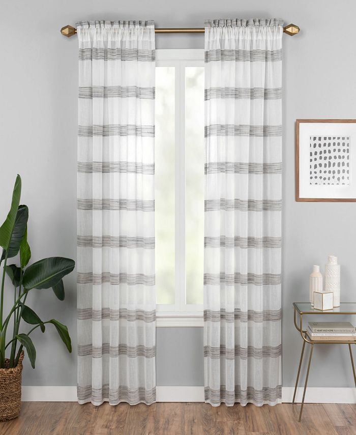 Vue Elements Kyoto 52" x 84" Striped SemiSheer Curtain Panel Macy's