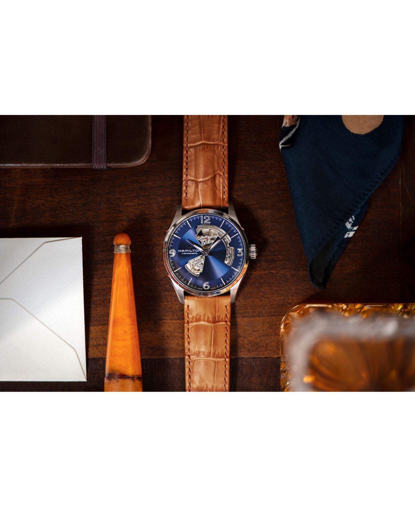 Мужские часы Hamilton Swiss Automatic Jazzmaster с коричневым кожаным ремешком, 40 мм — фото 5