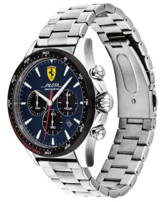 Ferrari Men's Chronograph Pilota Stainless Steel Bracelet Watch