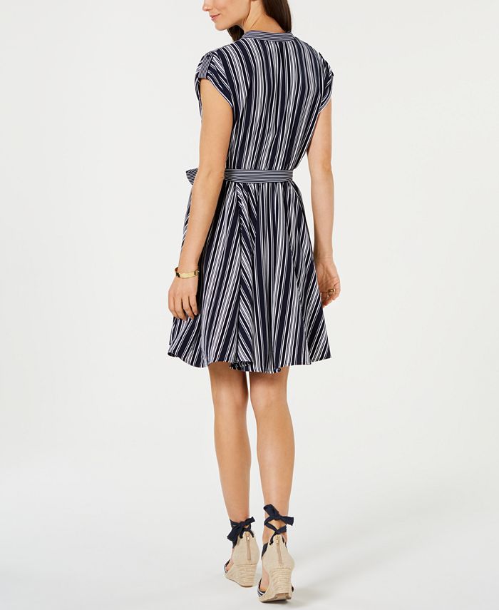 Charter Club Striped V-Neck Dress, Created for Macy's - Macy's