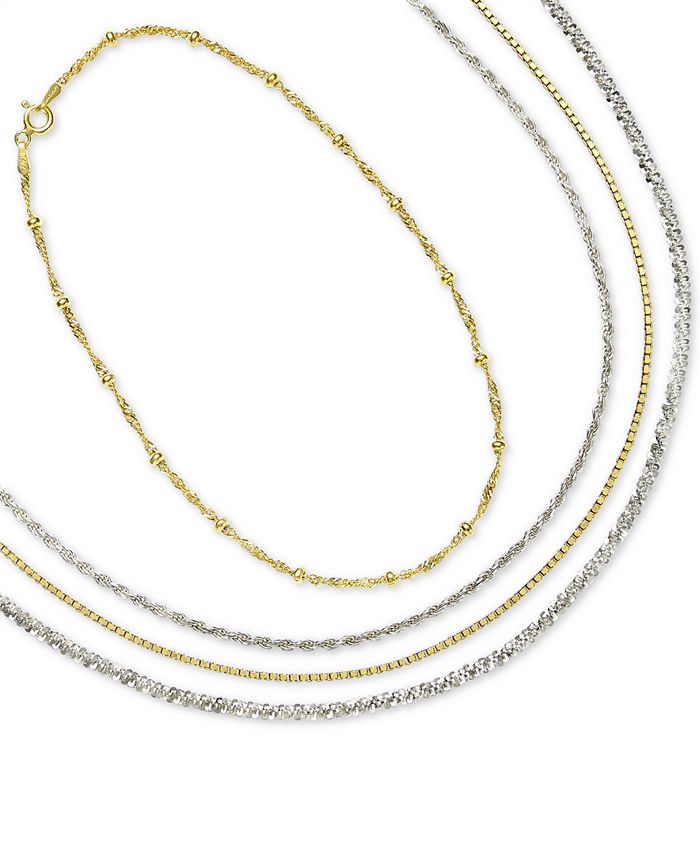Macy's Giani Bernini 18K Gold over Sterling Silver Ankle Bracelet Macy's