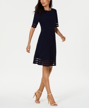 UPC 828659160223 product image for Jessica Howard Petite Illusion-Stripe Fit & Flare Dress | upcitemdb.com