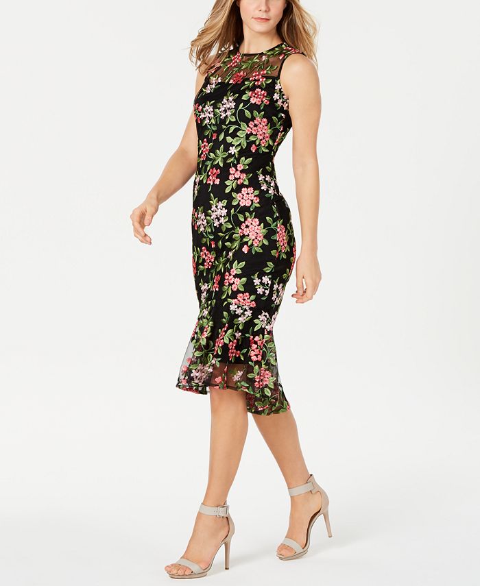 Calvin Klein Petite Floral Lace Midi Dress & Reviews - Dresses - Petites -  Macy's