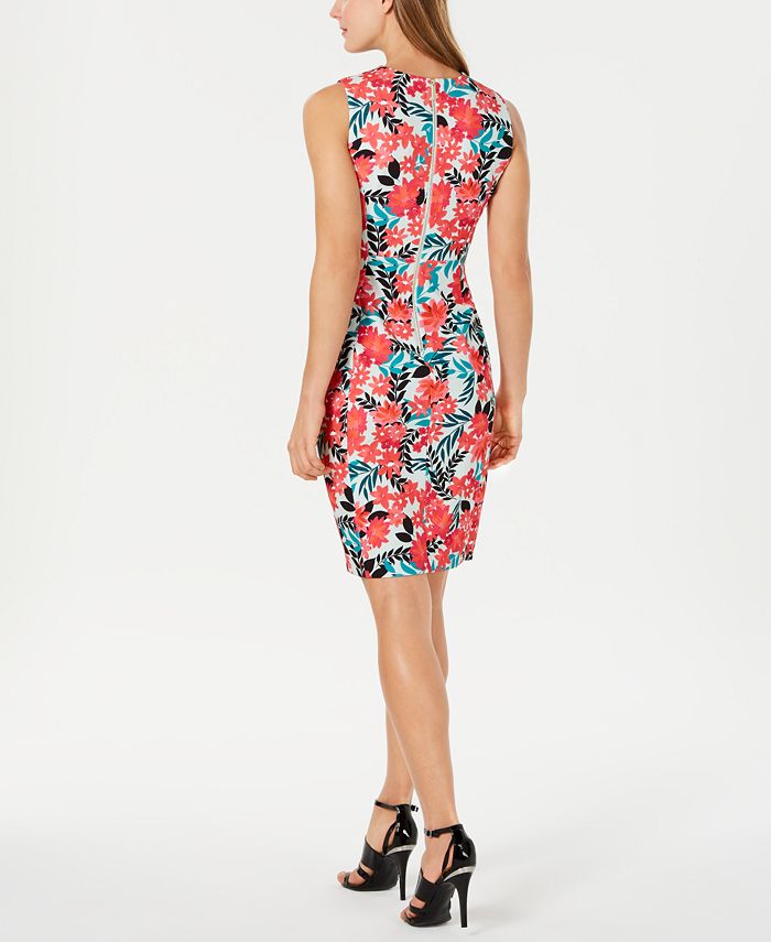 Calvin Klein Floral-Print Sheath Dress - Macy's