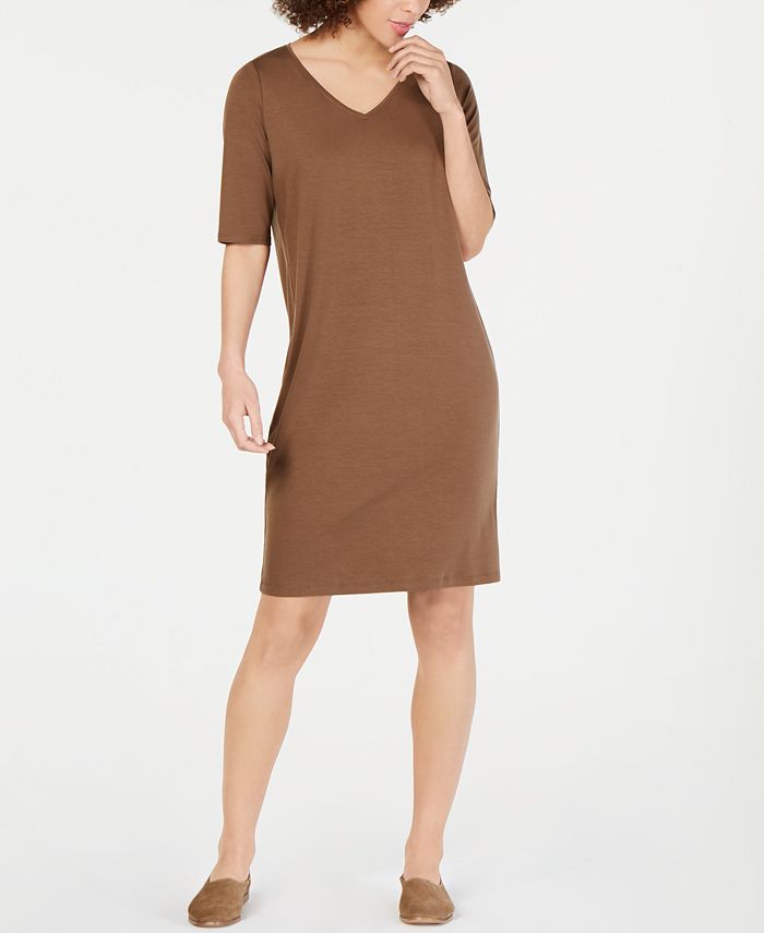 Eileen fisher v deals neck dress