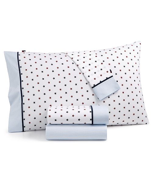Tommy Hilfiger Union Stars Cotton 4Pc. Queen Sheet Set & Reviews