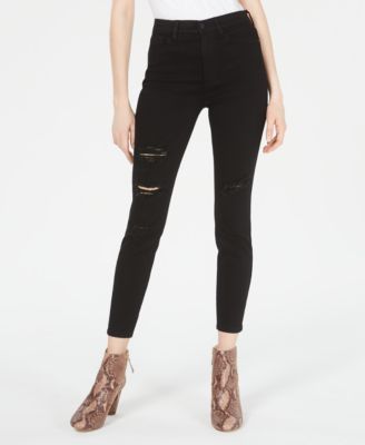 Celebrity Pink Juniors' High-Rise Distressed Curvy Skinny Jeans - Macy's