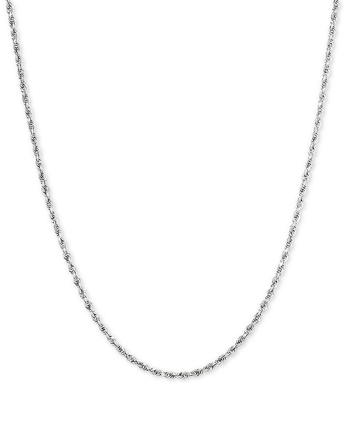 Macy's - Glitter Rope 18" Chain Necklace in 14k White Gold