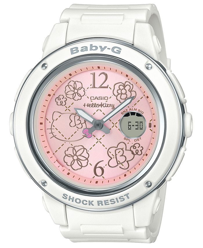 Baby G Women s Analog Digital Hello Kitty White Resin Strap Watch 42.8mm Limited Edition Macy s
